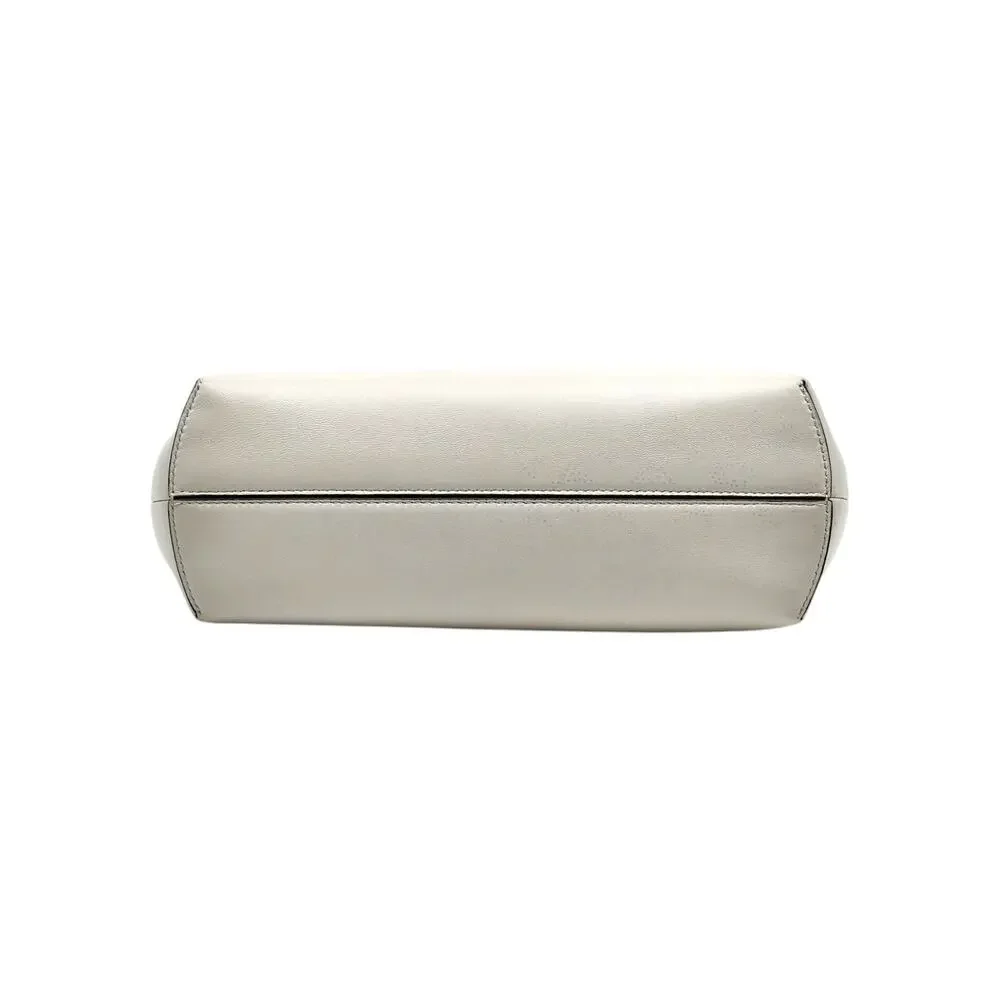 Fendi First Small White Leather Clutch Bag with Python Trim Gold Hardware - Picture 4 of 15